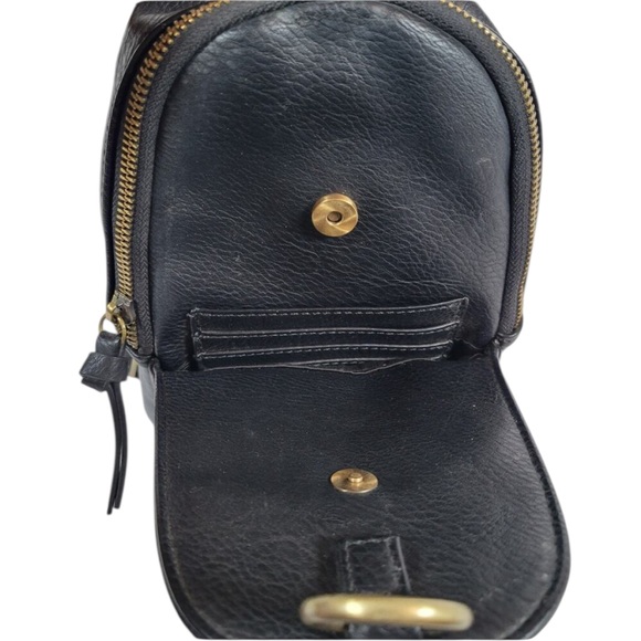 EUC ANTHROPOLOGIE Urban Originals Sling Bag Black Liberty Pebbled Leather Boho - Picture 7 of 12